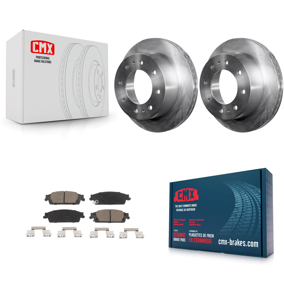 Rear Disc Brake Rotors Ceramic Pad Kit For 2017-2019 Chevrolet Suburban With 8 Lug Wheels K8C-101949
