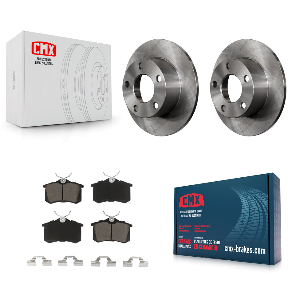 Rear Disc Brake Rotors And Ceramic Pads Kit For Volkswagen Passat Audi A6 K8C-101975