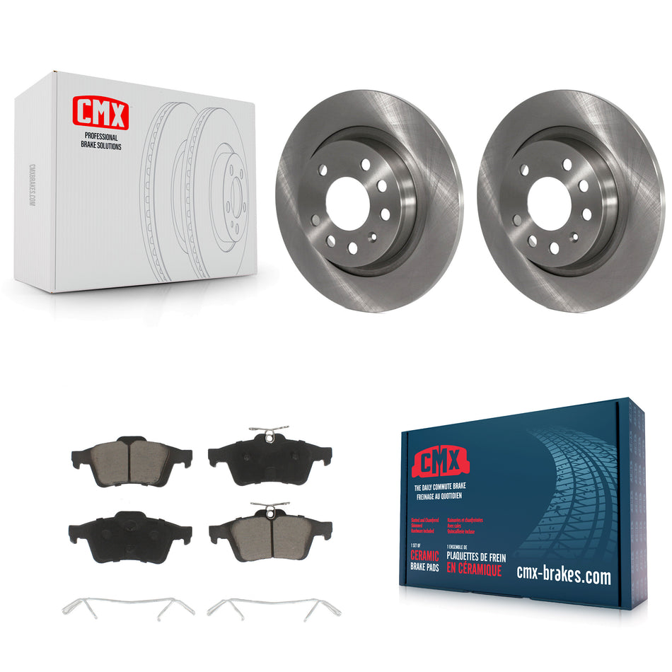Rear Disc Brake Rotors And Ceramic Pads Kit For Saab 9-3 9-3X With Solid Rotor K8C-101985