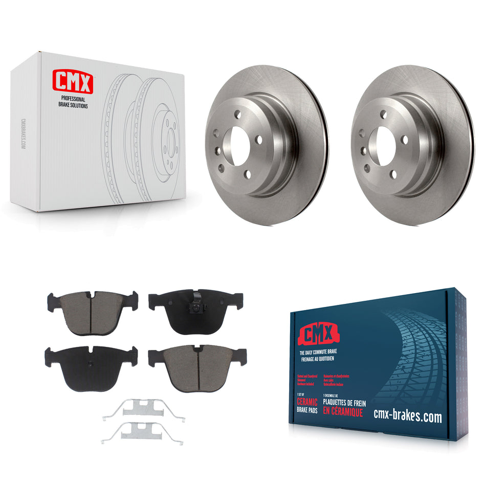 Rear Disc Brake Rotors And Ceramic Pads Kit For 2009 BMW X6 xDrive35i From 10 08 K8C-102046