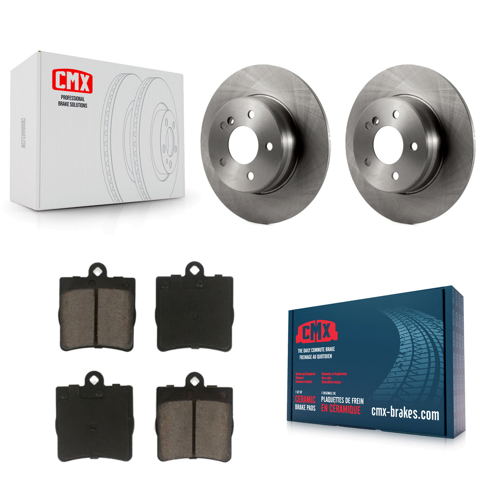 Rear Disc Brake Rotors And Ceramic Pads Kit For 2007-2008 Mercedes-Benz SLK280 With Sport Package K8C-102061