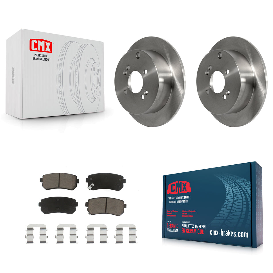 Rear Disc Brake Rotors And Ceramic Pads Kit For 2006-2010 Hyundai Accent Kia Rio Rio5 K8C-102069