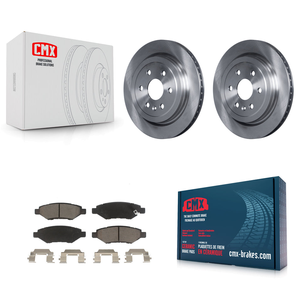 Rear Disc Brake Rotors And Ceramic Pads Kit For Cadillac SRX Saab 9-4X K8C-102086