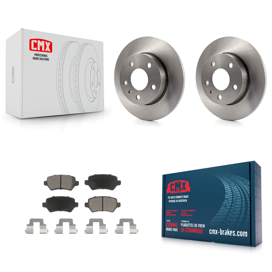 Rear Disc Brake Rotors And Ceramic Pads Kit For 2008-2009 Saturn Astra K8C-102087