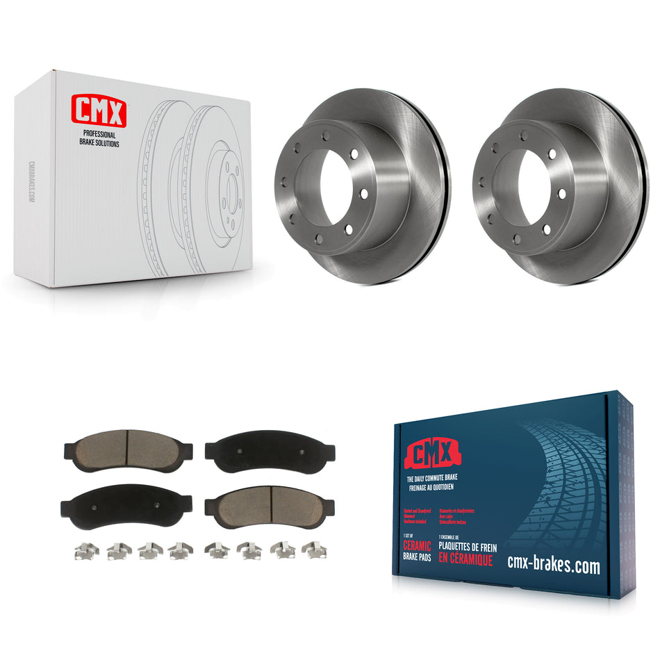 Rear Disc Brake Rotors And Ceramic Pads Kit For Ford F-250 Super Duty F-350 K8C-102098
