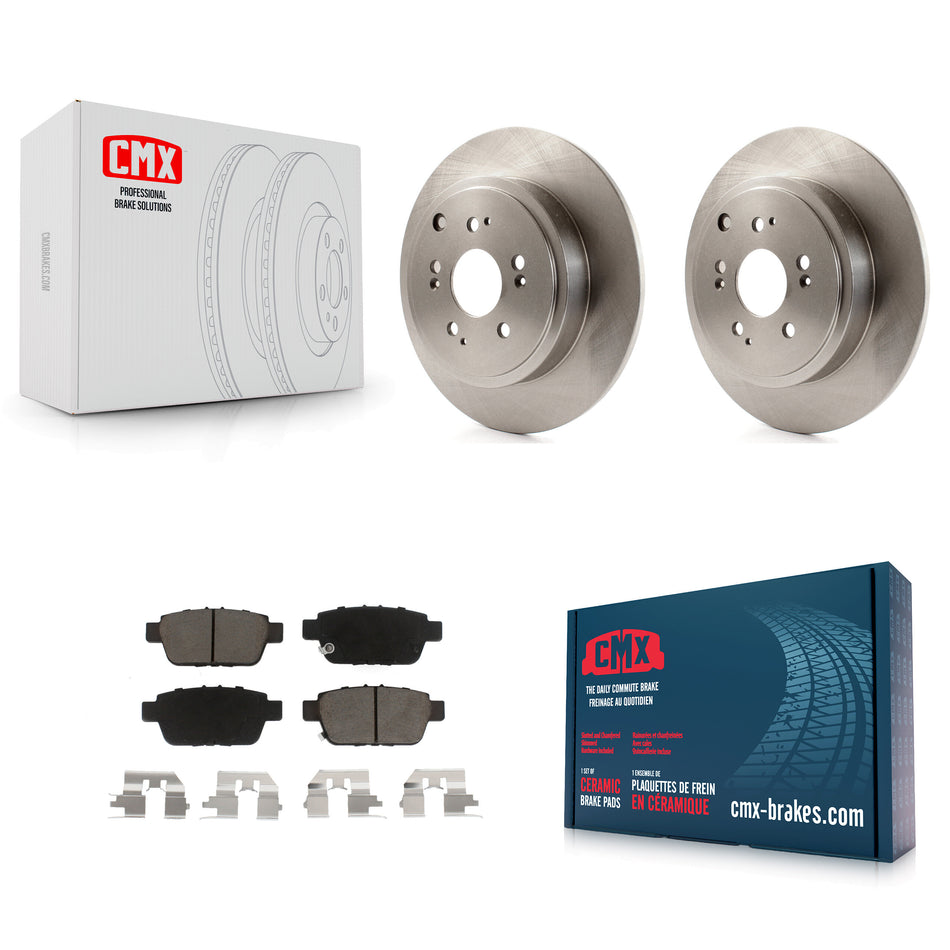 Rear Disc Brake Rotors And Ceramic Pads Kit For 2006-2014 Honda Ridgeline K8C-102110