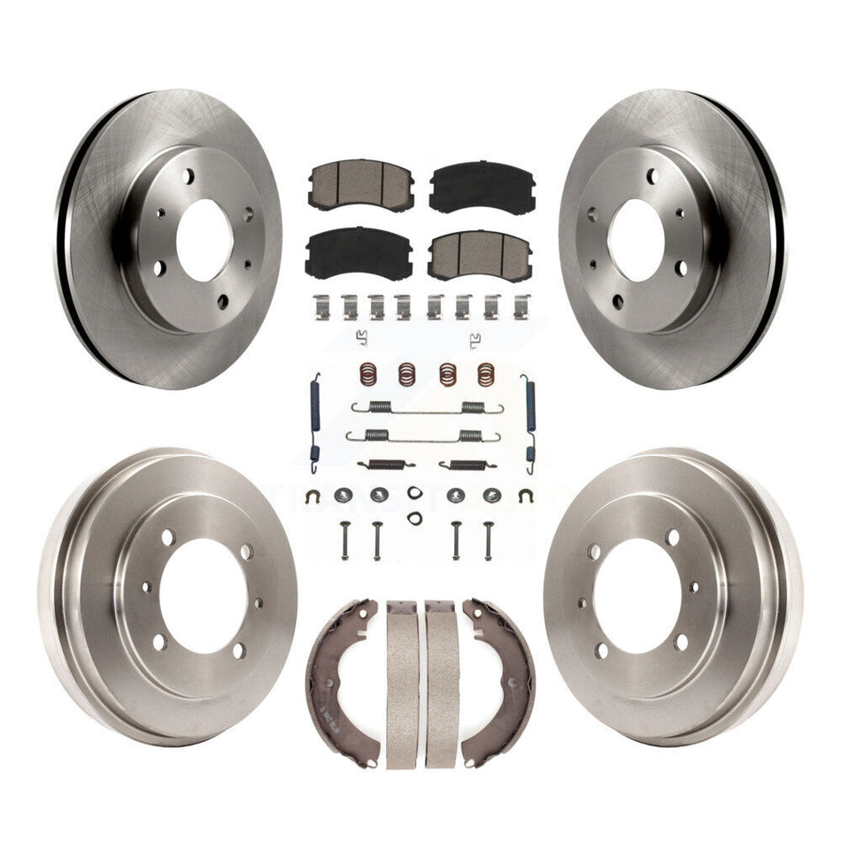 Front Rear Disc Brake Rotors Ceramic Pads And Drum Kit (7Pc) For Mitsubishi Lancer K8C-102180