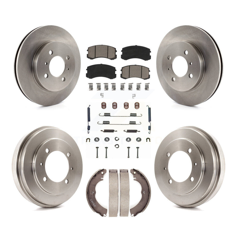 Front Rear Disc Brake Rotors Ceramic Pads And Drum Kit (7Pc) For Mitsubishi Lancer ES K8C-102182
