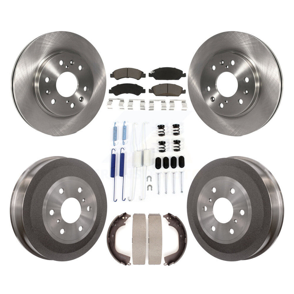 Front Rear Disc Brake Rotors Ceramic Pads And Drum Kit (7Pc) For Chevrolet Silverado 1500 GMC Sierra K8C-102186