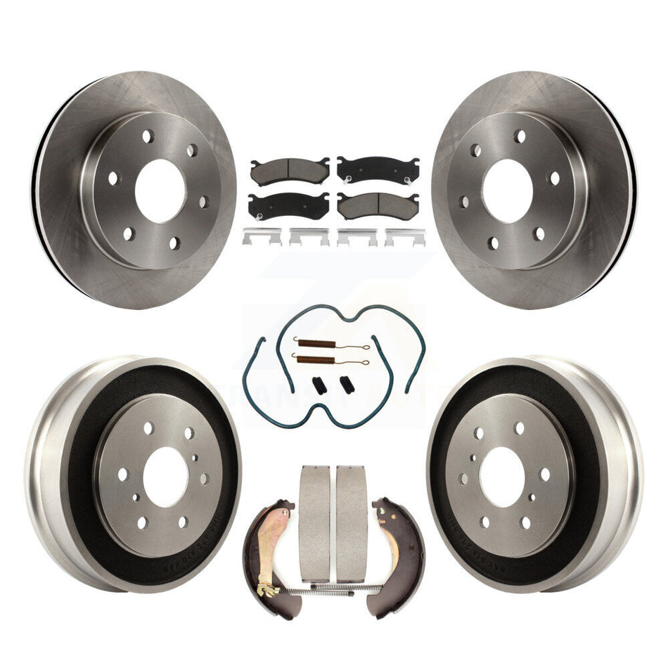 Front Rear Disc Brake Rotors Ceramic Pads And Drum Kit (7Pc) For Chevrolet Silverado 1500 GMC Sierra Classic K8C-102189