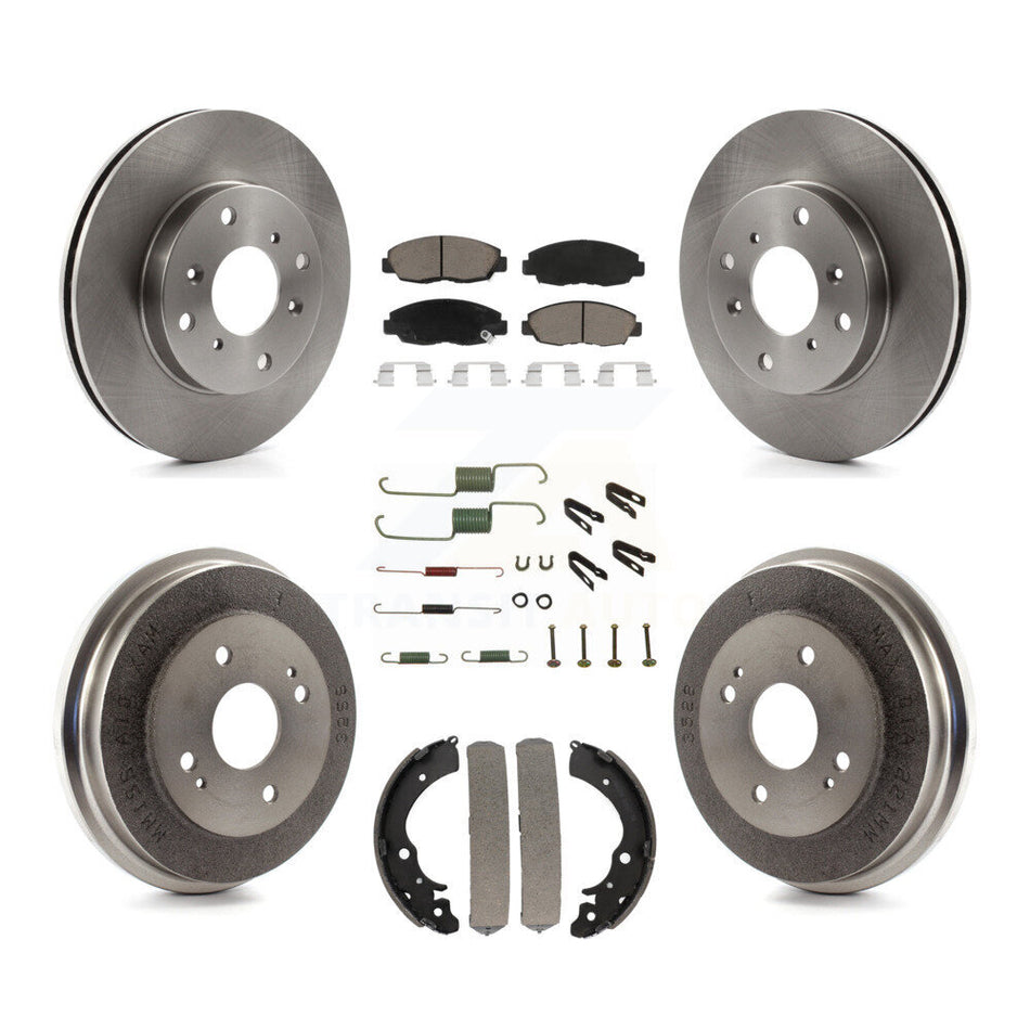 Front Rear Disc Brake Rotors Ceramic Pads And Drum Kit (7Pc) For Honda Accord K8C-102192