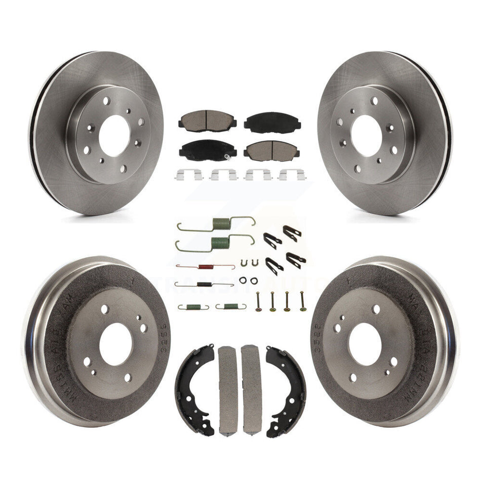 Front Rear Disc Brake Rotors Ceramic Pads And Drum Kit (7Pc) For Honda Accord K8C-102192