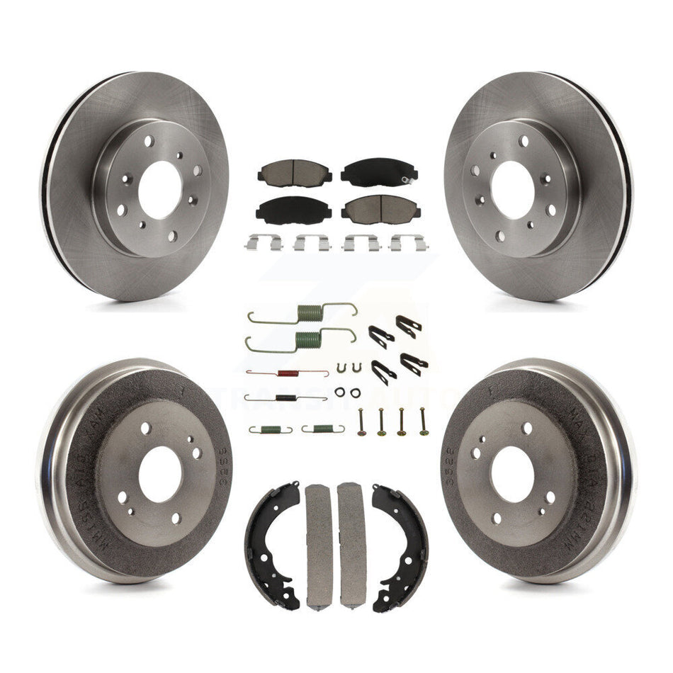 Front Rear Disc Brake Rotors Ceramic Pads And Drum Kit (7Pc) For Honda Accord K8C-102193