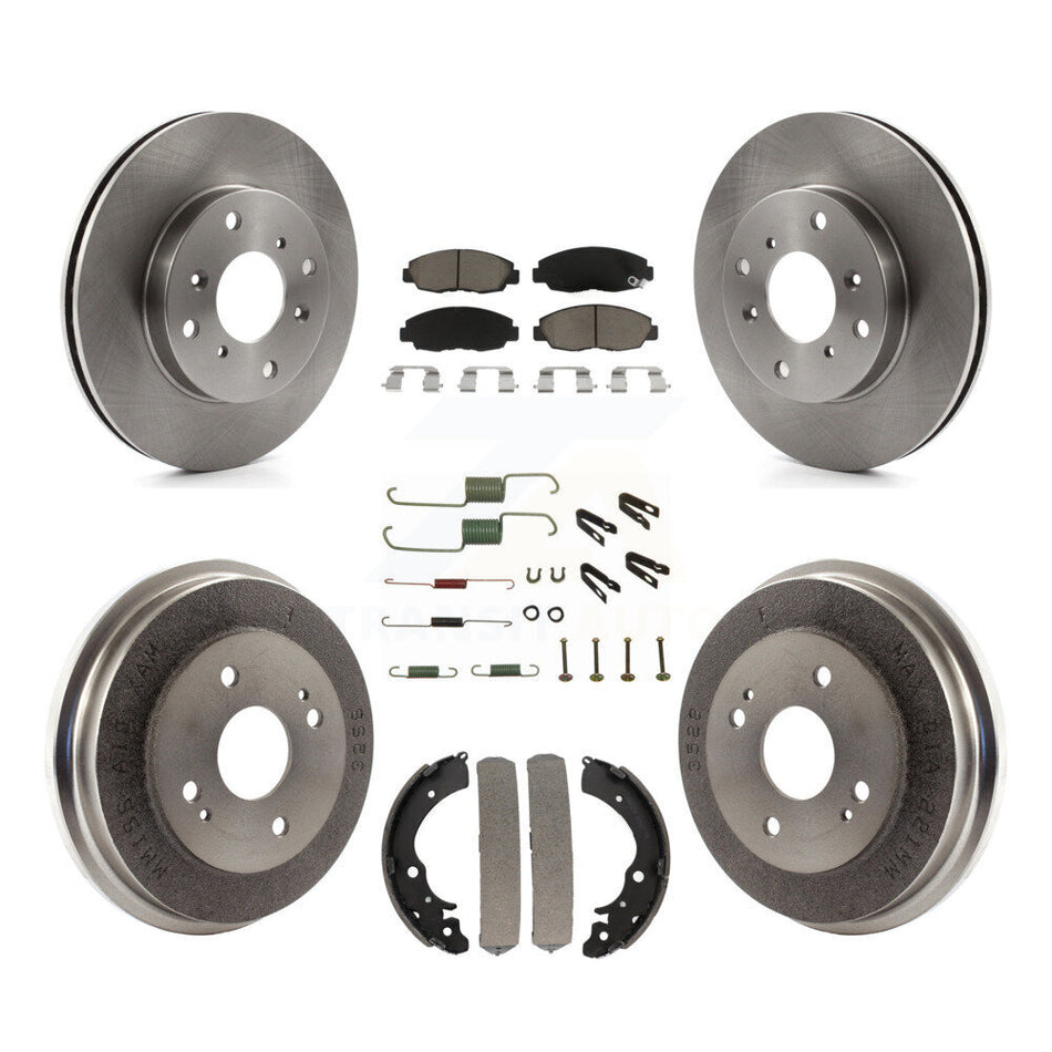 Front Rear Disc Brake Rotors Ceramic Pads And Drum Kit (7Pc) For Honda Accord K8C-102193