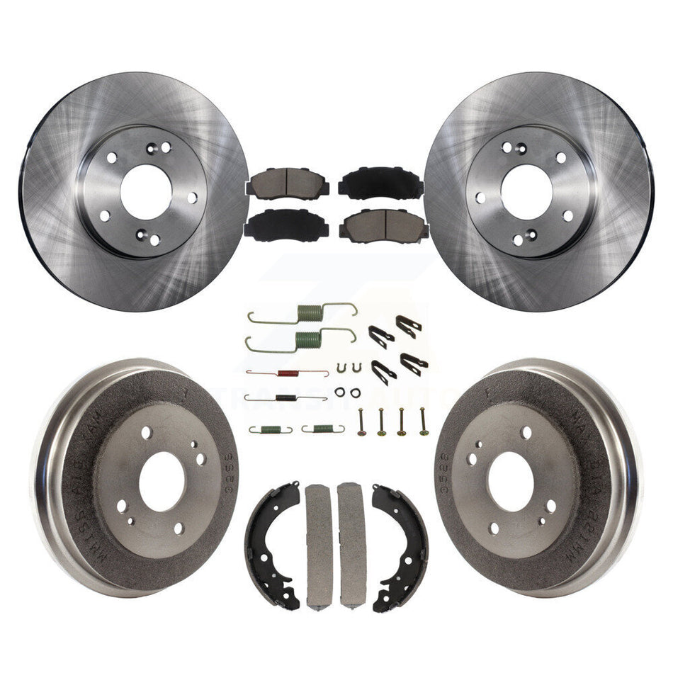 Front Rear Disc Brake Rotors Ceramic Pads And Drum Kit (7Pc) For Honda Accord 3.0L K8C-102194