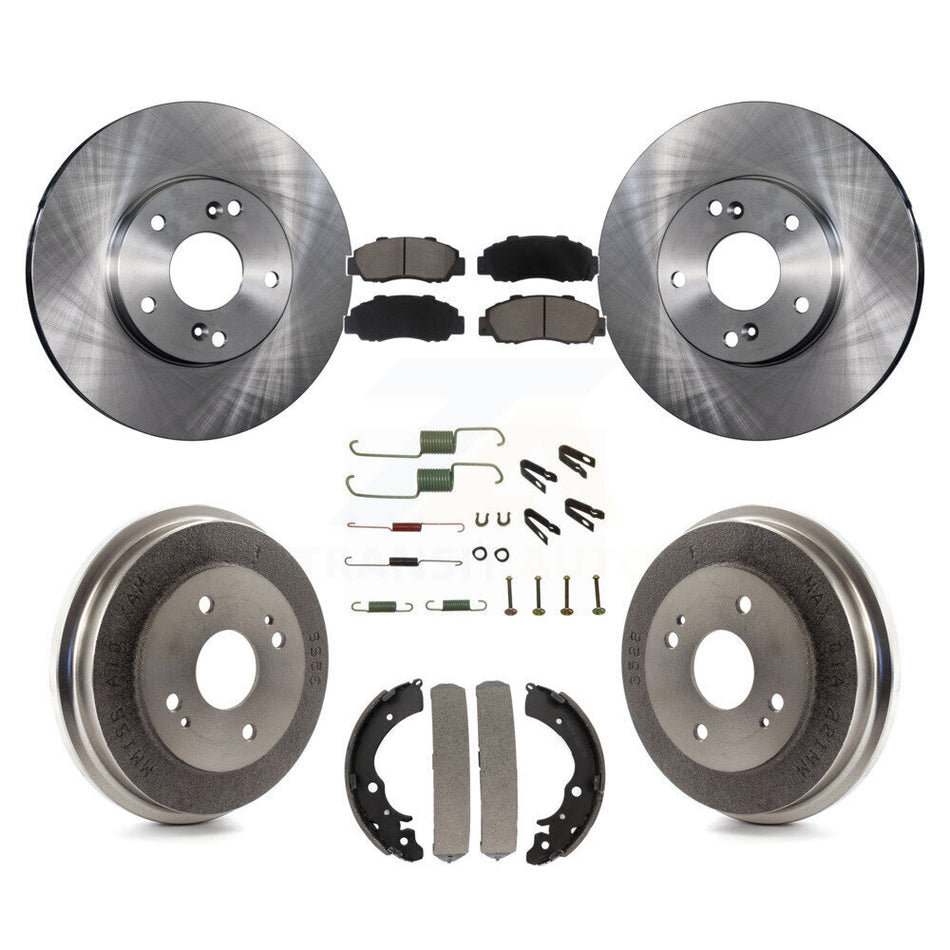 Front Rear Disc Brake Rotors Ceramic Pads And Drum Kit (7Pc) For Honda Accord 3.0L K8C-102194