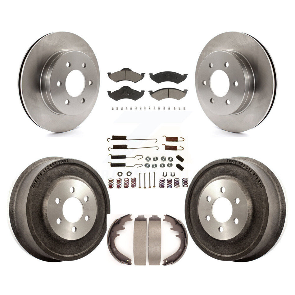 Front Rear Disc Brake Rotors Ceramic Pads And Drum Kit (7Pc) For 2000-2002 Dodge Dakota Durango K8C-102196