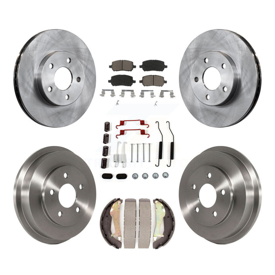 Front Rear Disc Brake Rotors Ceramic Pads And Drum Kit (7Pc) For Chevrolet Cobalt Pontiac G5 K8C-102197