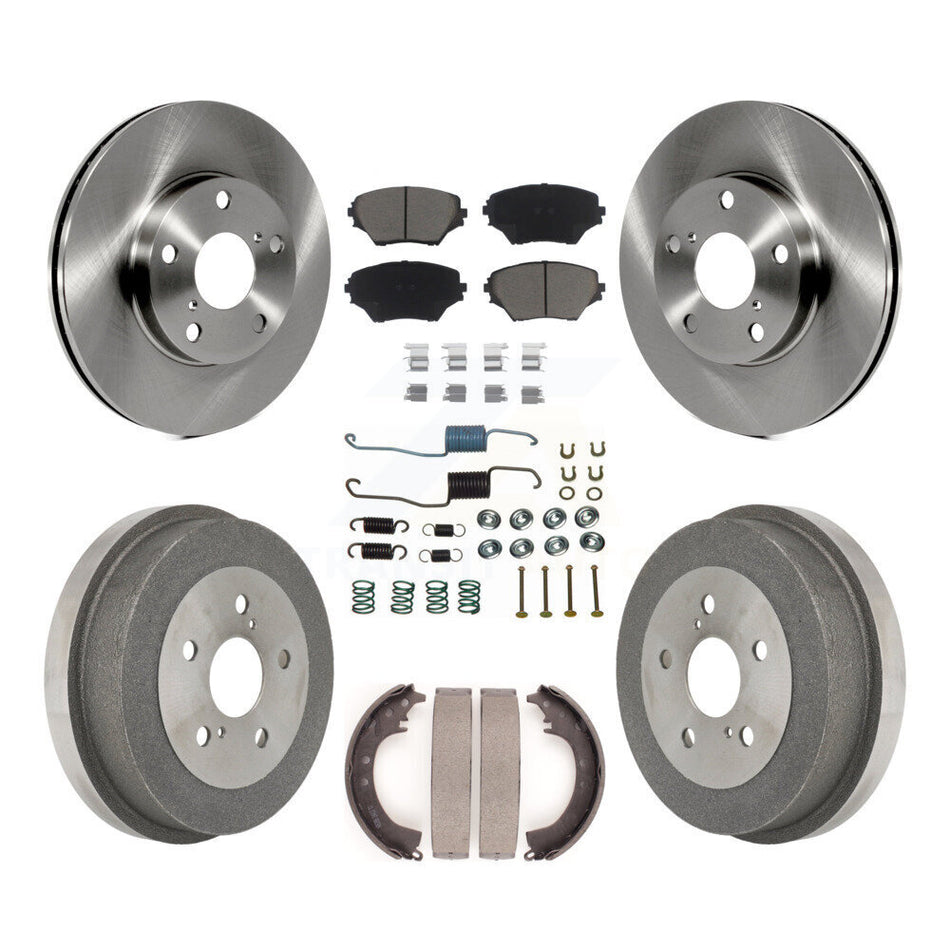 Front Rear Disc Brake Rotors Ceramic Pads And Drum Kit (7Pc) For 2001-2002 Toyota RAV4 GAS engine K8C-102210