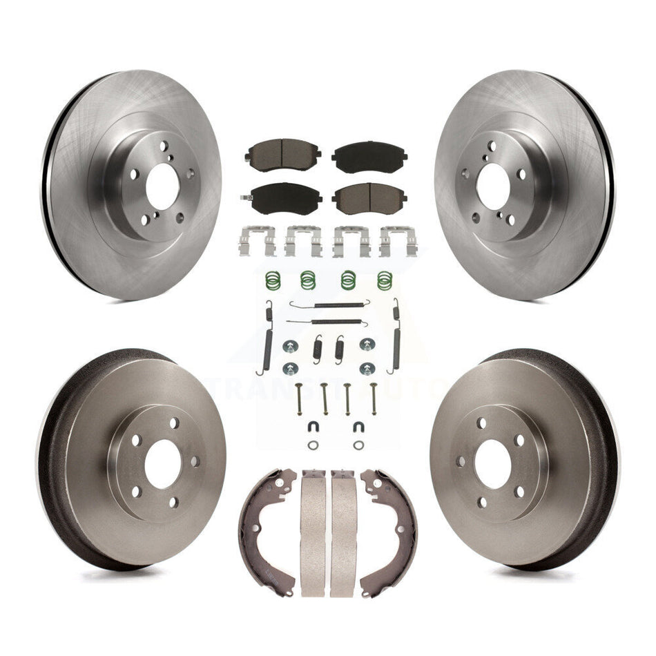 Front Rear Disc Brake Rotors Ceramic Pads And Drum Kit (7Pc) For Subaru Forester Impreza K8C-102212