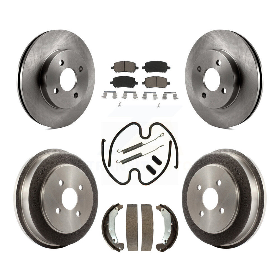 Front Rear Disc Brake Rotors Ceramic Pads And Drum Kit (7Pc) For Chevrolet Cobalt Saturn Ion Pontiac G5 Pursuit K8C-102215