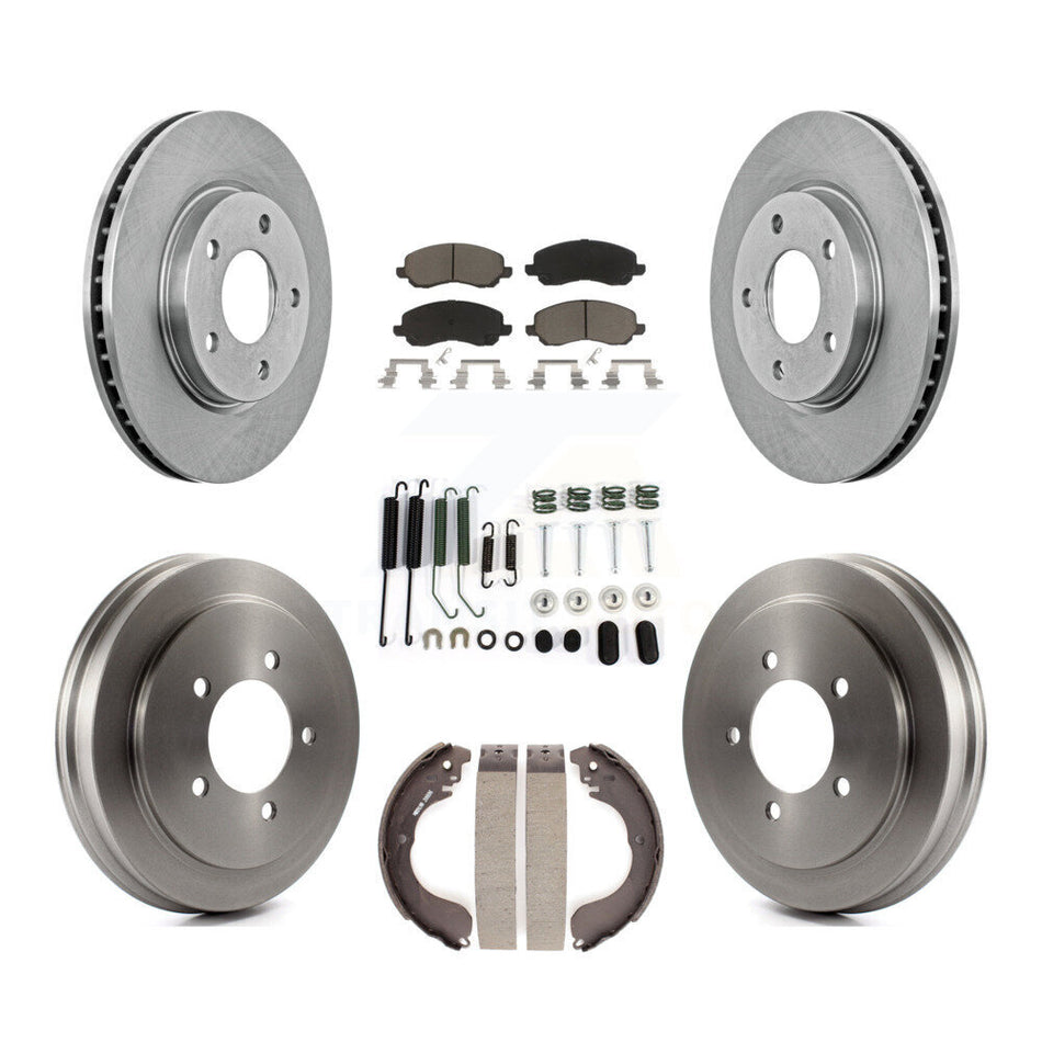 Front Rear Disc Brake Rotors Ceramic Pads And Drum Kit (7Pc) For Dodge Caliber K8C-102216