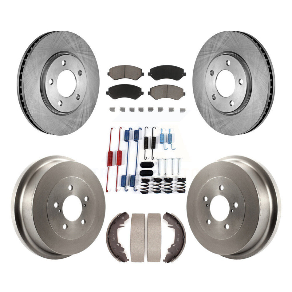 Front Rear Disc Brake Rotor Ceramic Pad & Drum Kit (7Pc) For Dodge Grand Caravan Chrysler K8C-102230