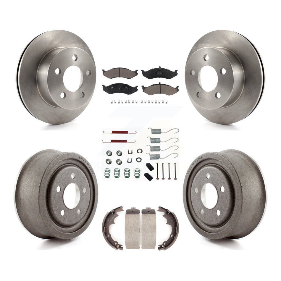 Front Rear Disc Brake Rotors Ceramic Pads And Drum Kit (7Pc) For Jeep Wrangler TJ K8C-102231