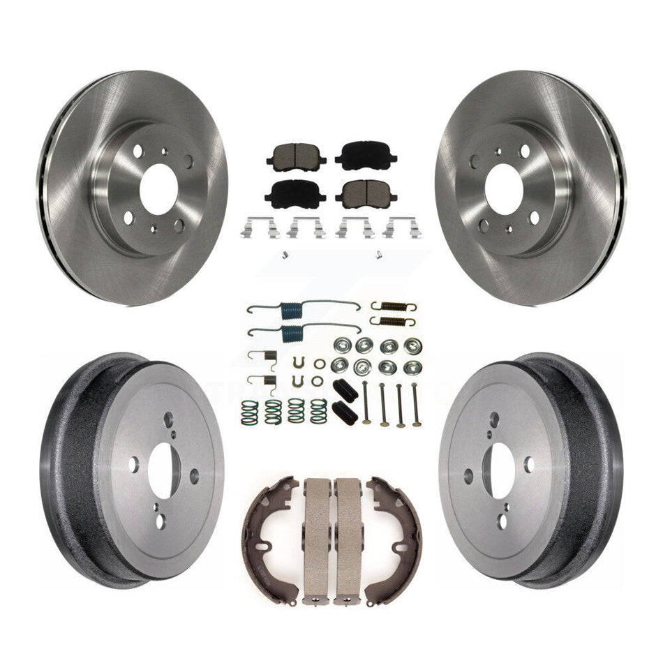 Front Rear Disc Brake Rotors Ceramic Pads And Drum Kit (7Pc) For Toyota Corolla K8C-102236