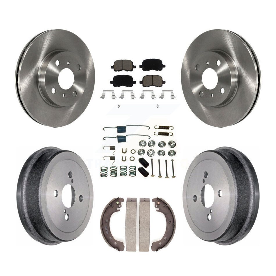 Front Rear Disc Brake Rotors Ceramic Pads And Drum Kit (7Pc) For 2002 Toyota Corolla From 04 02 K8C-102239