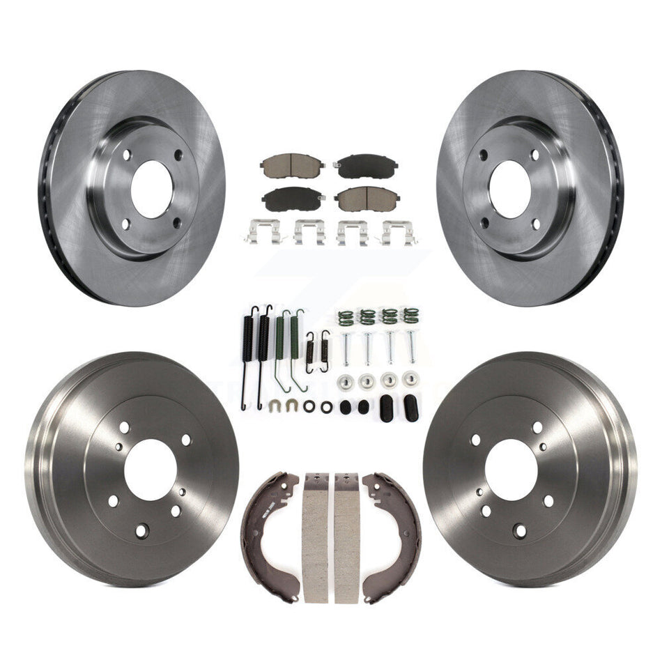 Front Rear Disc Brake Rotors Ceramic Pads And Drum Kit (7Pc) For Nissan Sentra Versa Cube K8C-102240