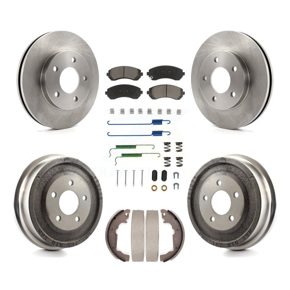 Front Rear Disc Brake Rotors Ceramic Pads And Drum Kit (7Pc) For Pontiac Aztek K8C-102247