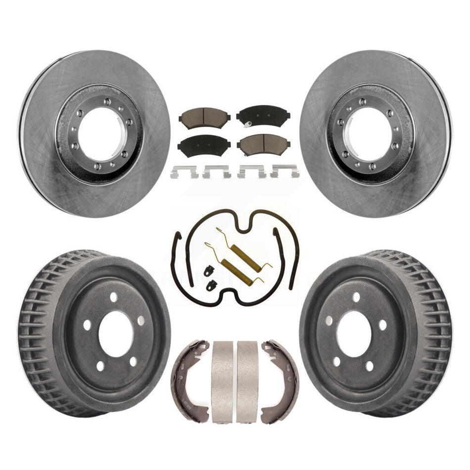 Front Rear Disc Brake Rotors Ceramic Pads And Drum Kit (7Pc) For Buick Century Chevrolet Venture Pontiac Montana Oldsmobile Silhouette Trans Sport K8C-102249
