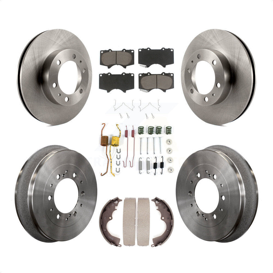 Front Rear Disc Brake Rotors Ceramic Pads And Drum Kit (7Pc) For Toyota Tacoma K8C-102251