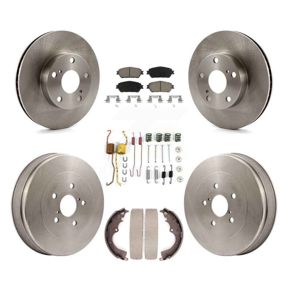 Front Rear Disc Brake Rotors Ceramic Pads And Drum Kit (7Pc) For Toyota Tacoma With 5 Lug Wheels K8C-102252
