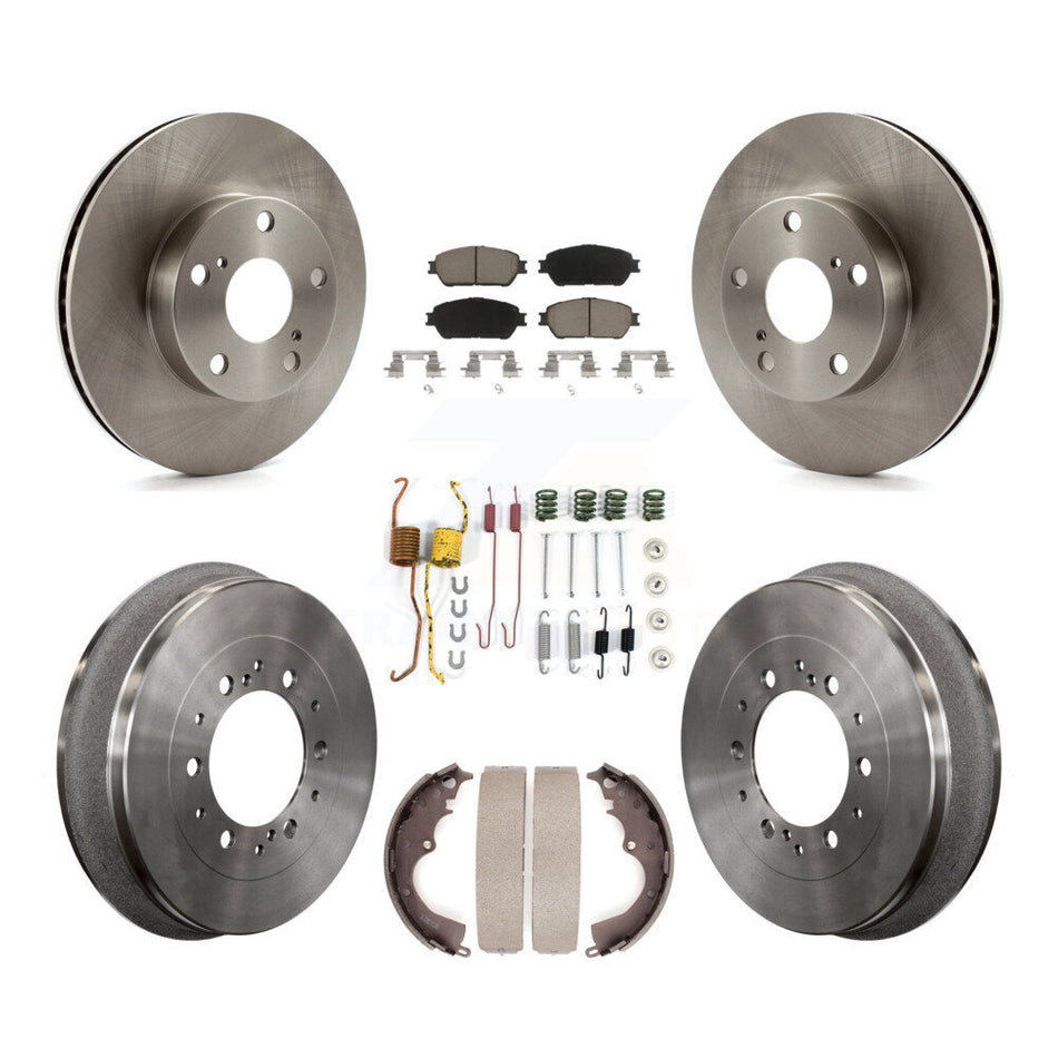 Front Rear Disc Brake Rotors Ceramic Pads And Drum Kit (7Pc) For 2015 Toyota Tacoma 4WD With 5 Lug Wheels K8C-102256