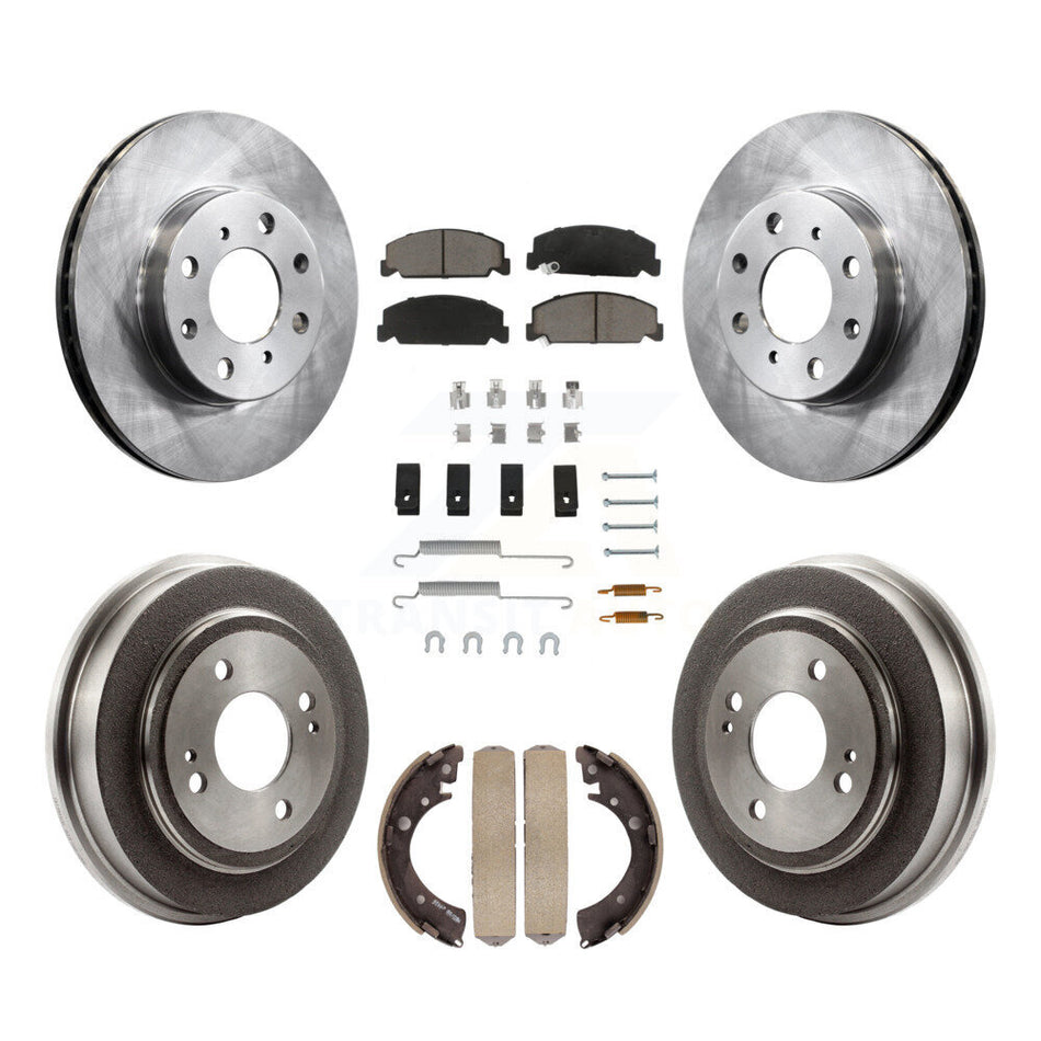 Front Rear Disc Brake Rotors Ceramic Pads And Drum Kit (7Pc) For Honda Civic K8C-102259