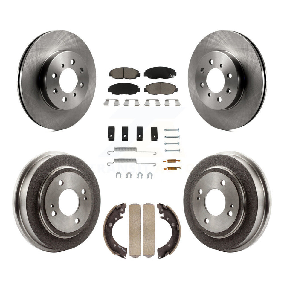 Front Rear Disc Brake Rotors Ceramic Pads And Drum Kit (7Pc) For Honda Civic Acura EL K8C-102260