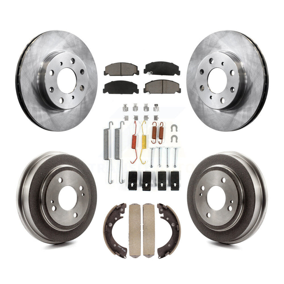 Front Rear Disc Brake Rotors Ceramic Pads And Drum Kit (7Pc) For Honda Civic K8C-102261