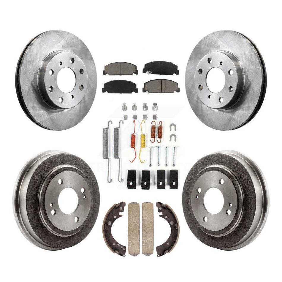 Front Rear Disc Brake Rotors Ceramic Pads And Drum Kit (7Pc) For Honda Civic K8C-102261