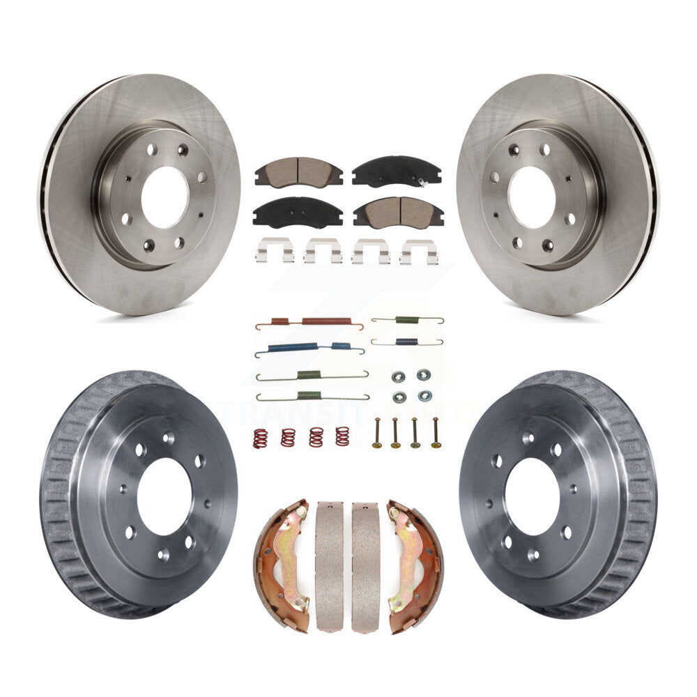 Front Rear Brake Rotors Ceramic Pad Drum Kit (7Pc) For 07-09 Kia Spectra rear brakes K8C-102265