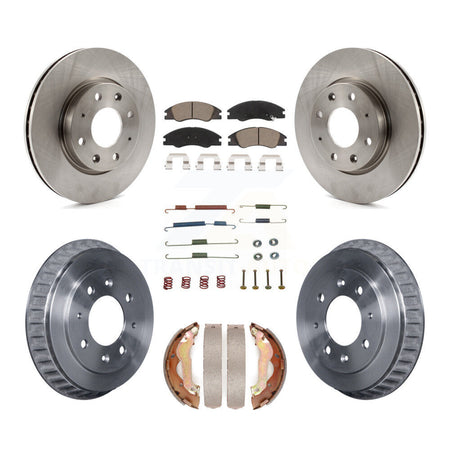 Front Rear Brake Rotors Ceramic Pad Drum Kit (7Pc) For 07-09 Kia Spectra rear brakes K8C-102265