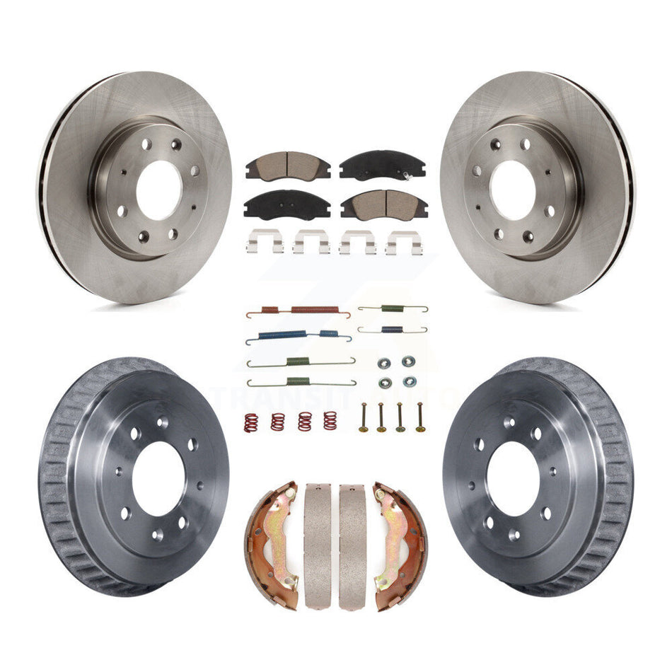 Front Rear Brake Rotors Ceramic Pad Drum Kit (7Pc) For 07-09 Kia Spectra rear brakes K8C-102265
