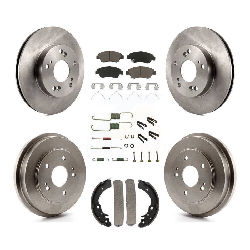 Front Rear Disc Brake Rotors Ceramic Pads And Drum Kit (7Pc) For Honda Civic K8C-102268