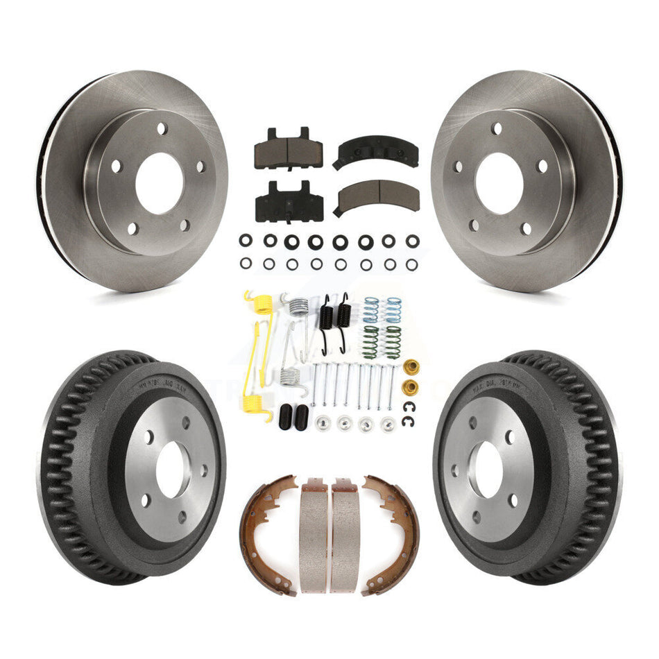 Front Rear Disc Brake Rotors Ceramic Pads And Drum Kit (7Pc) For 1994-1999 Dodge Ram 1500 4WD K8C-102274