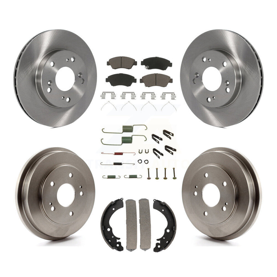 Front Rear Disc Brake Rotors Ceramic Pads And Drum Kit (7Pc) For 2006-2008 Honda Civic Hybrid K8C-102277