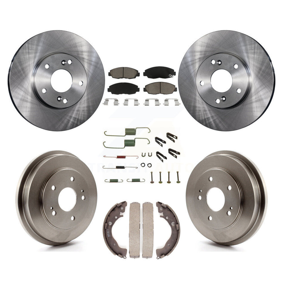 Front Rear Disc Brake Rotors Ceramic Pads And Drum Kit (7Pc) For 2011 Honda Civic GX K8C-102278