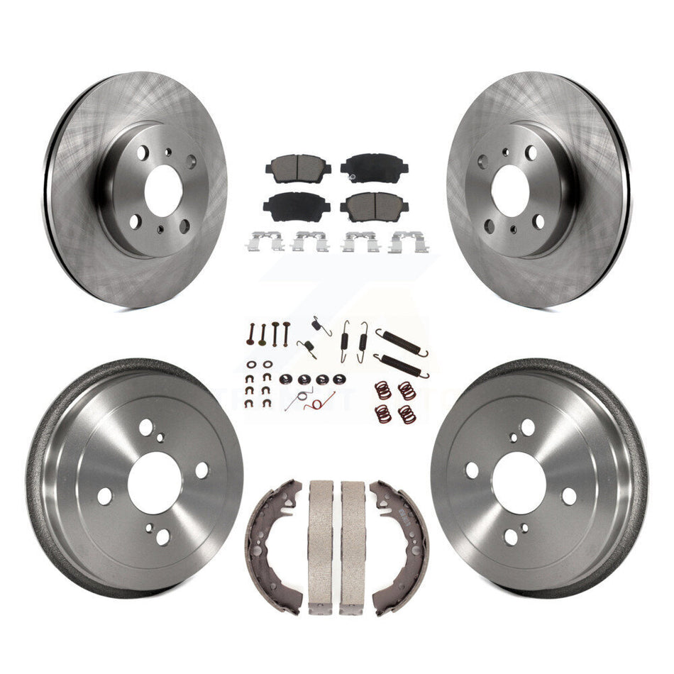 Front Rear Disc Brake Rotors Ceramic Pads And Drum Kit (7Pc) For 2001-2005 Toyota Echo K8C-102279