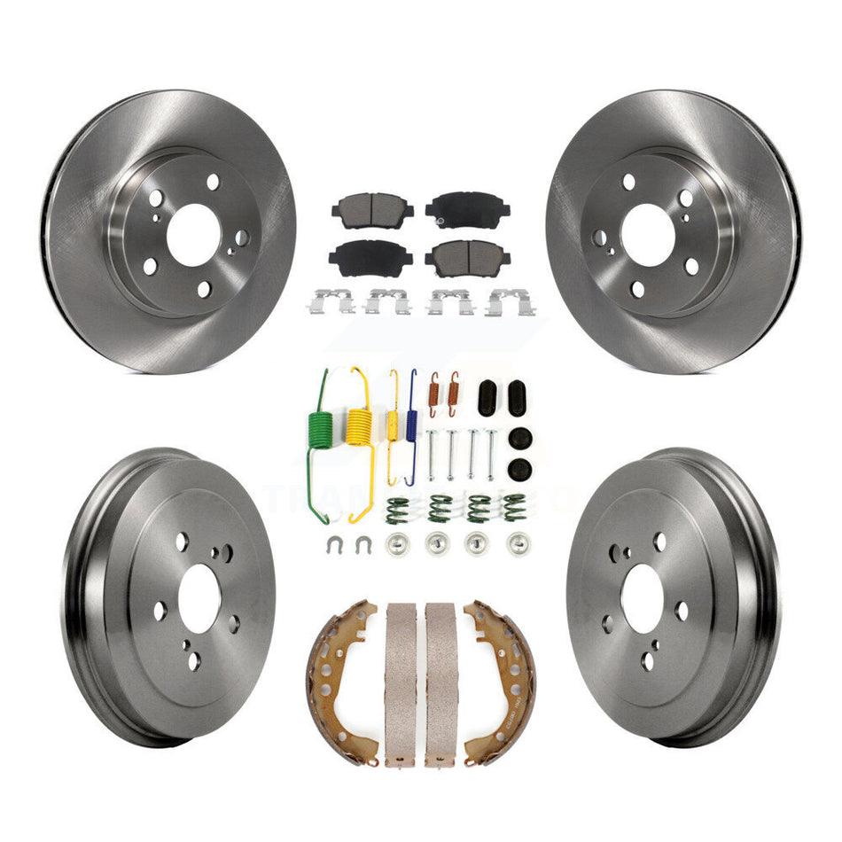 Front Rear Disc Brake Rotors Ceramic Pads And Drum Kit (7Pc) For 2008 Toyota Prius K8C-102280