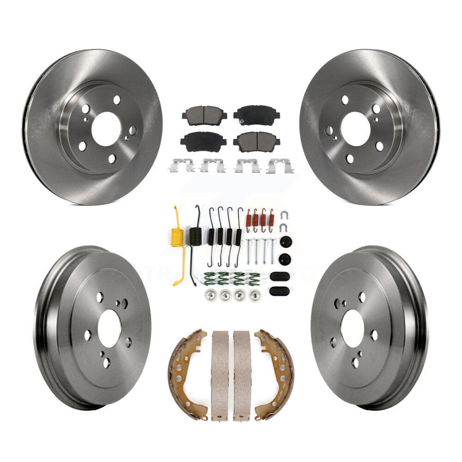 Front Rear Disc Brake Rotors Ceramic Pads And Drum Kit (7Pc) For 2004-2007 Toyota Prius K8C-102281